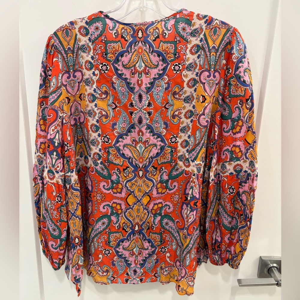 Shoshanna Paisley Floral Peasant Top Size Medium - Picture 8 of 15